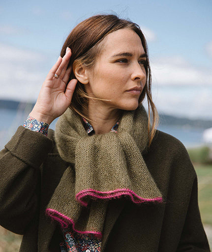 Alexandra's Airplane Scarf: Color-Tipped Version Using Isager Silk Mohair