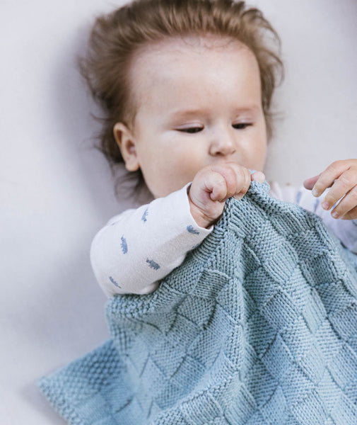 Block Stitch Baby Blanket Using Berroco Pima 100 – Churchmouse
