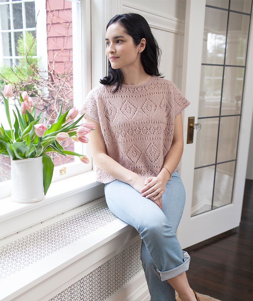 Boxy Lace Tee: Short Version Using Rowan Alpaca Classic