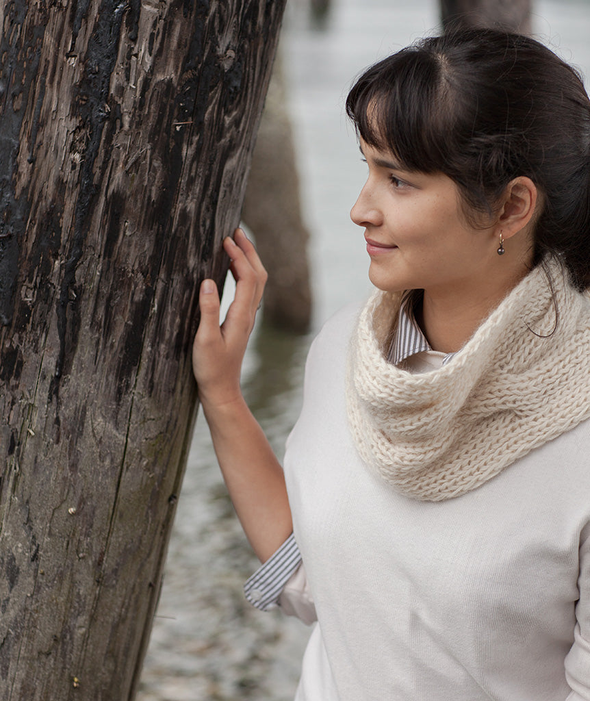 Reversible Cable Neck Wrap & Scarf Using Rowan Kid Classic