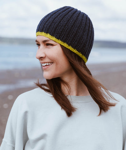 Pressed Rib Cap: Color-Tipped Version Using Brooklyn Tweed Shelter