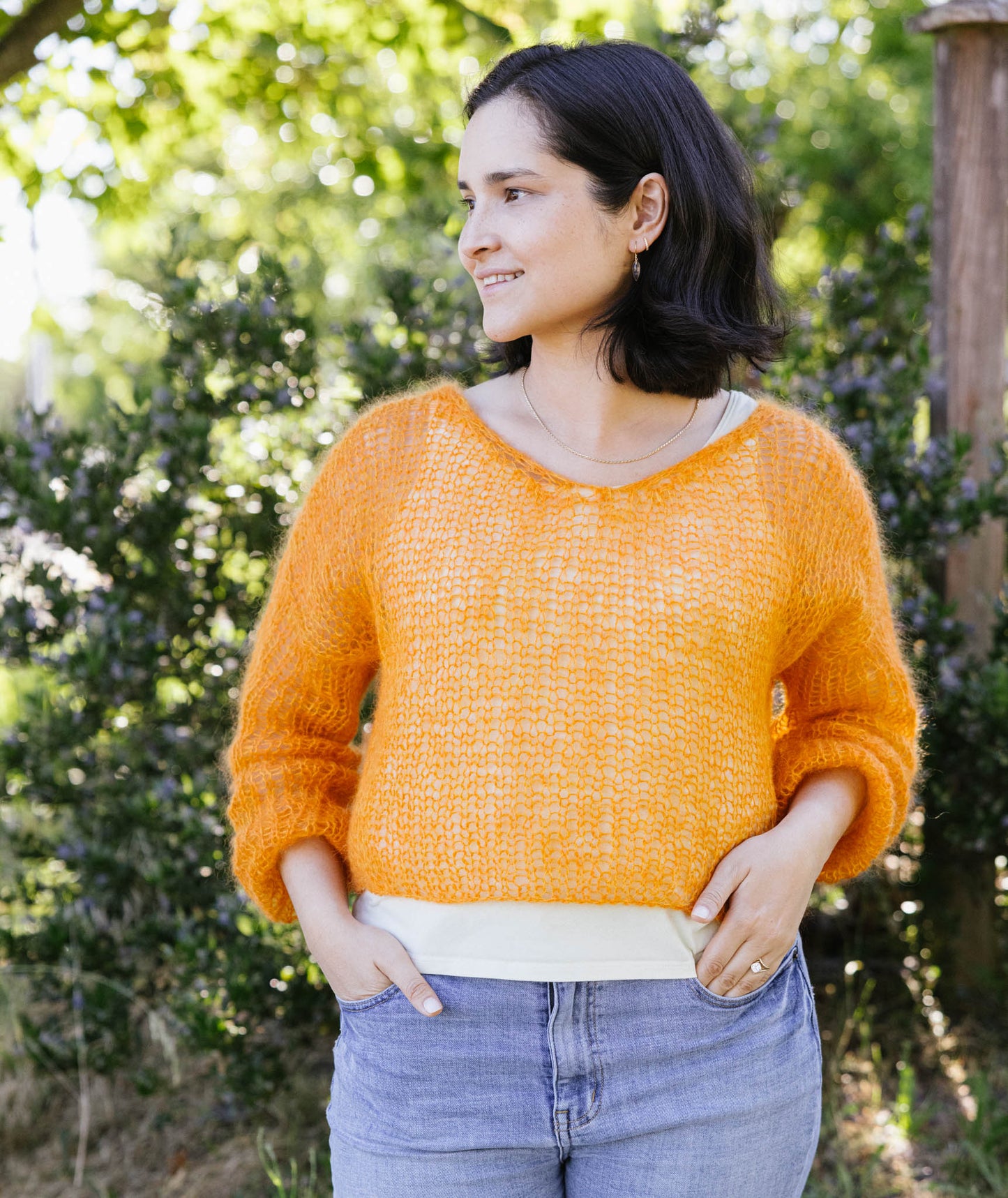 Slouchy Pullover: Cropped Version Using Rowan Kidsilk Haze
