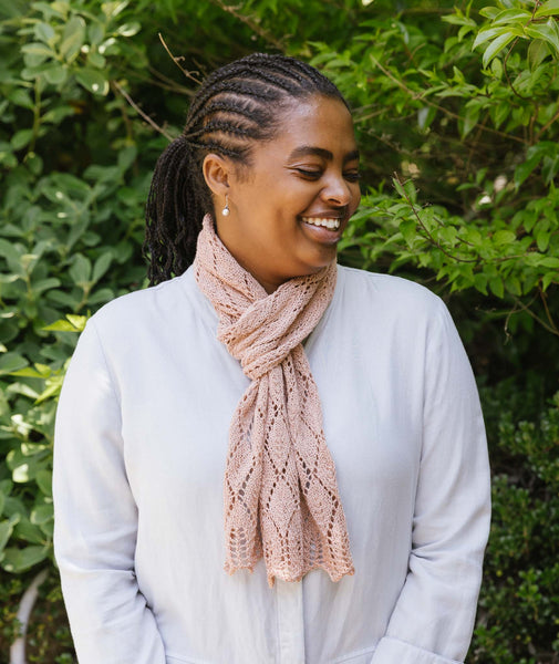 Tea Leaf Lace Scarf Using Isager Bomulin – Churchmouse Yarns u0026 Teas