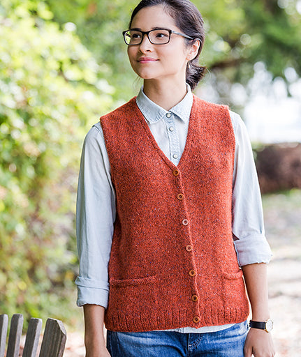 Library Vest: Cropped Version Using Rowan Felted Tweed