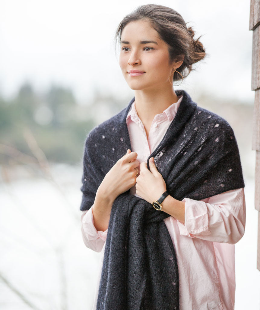 Polka Dot Scarf Using Rowan Kidsilk Haze – Churchmouse Yarns & Teas