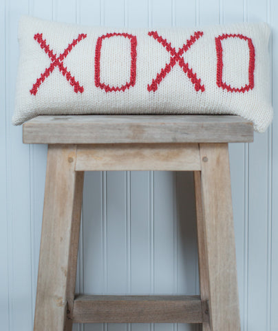 XOXO Pillow Cover Using Brown Sheep Lamb's Pride Worsted