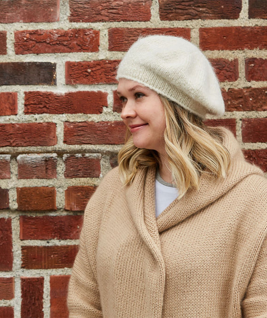 Studio Beret Using Blue Sky Fibers Brushed Suri