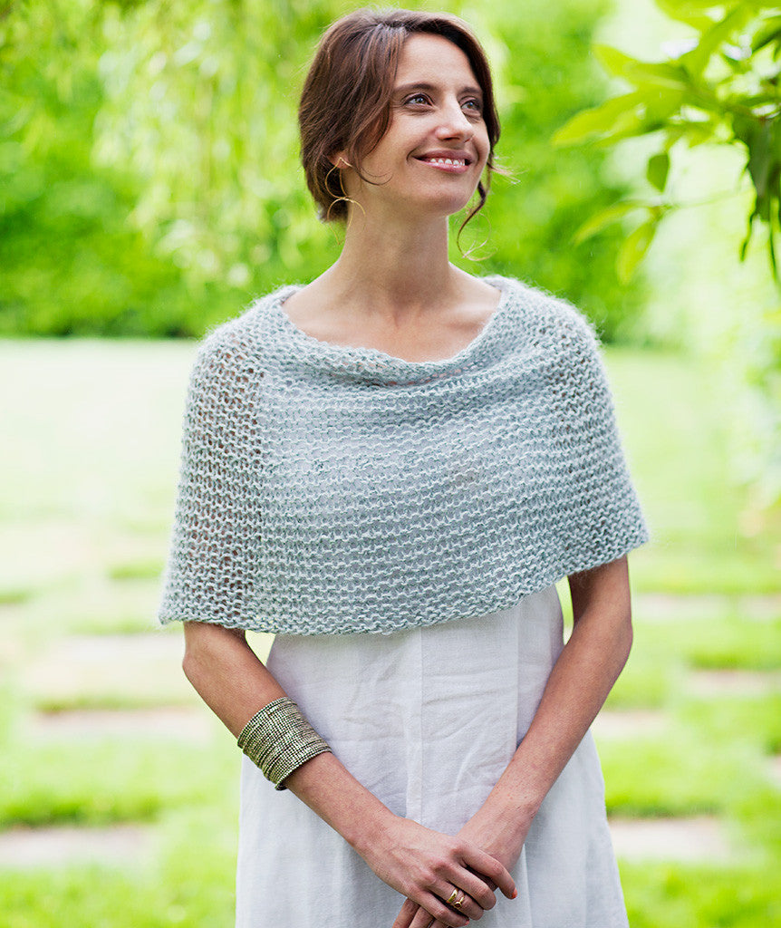 Shoulder Cozy Using Rowan Kidsilk Haze and Rowan Summer Tweed