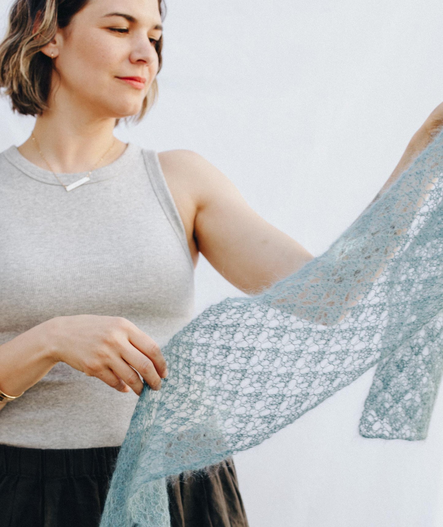 English Mesh Lace Scarf Using Rowan Kidsilk Haze