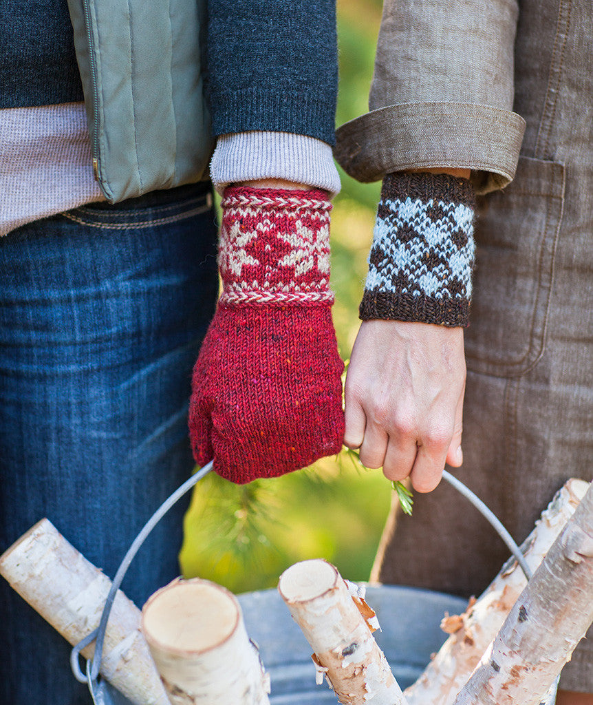 Colorwork Cuffs & Mittens Using Rowan Fine Tweed