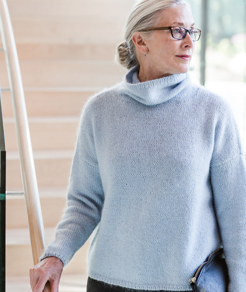 Better-Than-Basic Pullover: Funnel-Neck Version Using Rowan Kid Classic