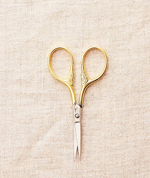Tiny Gold Scissors with Pink Leather Sleeve — SMALLWOODS STUDIOS