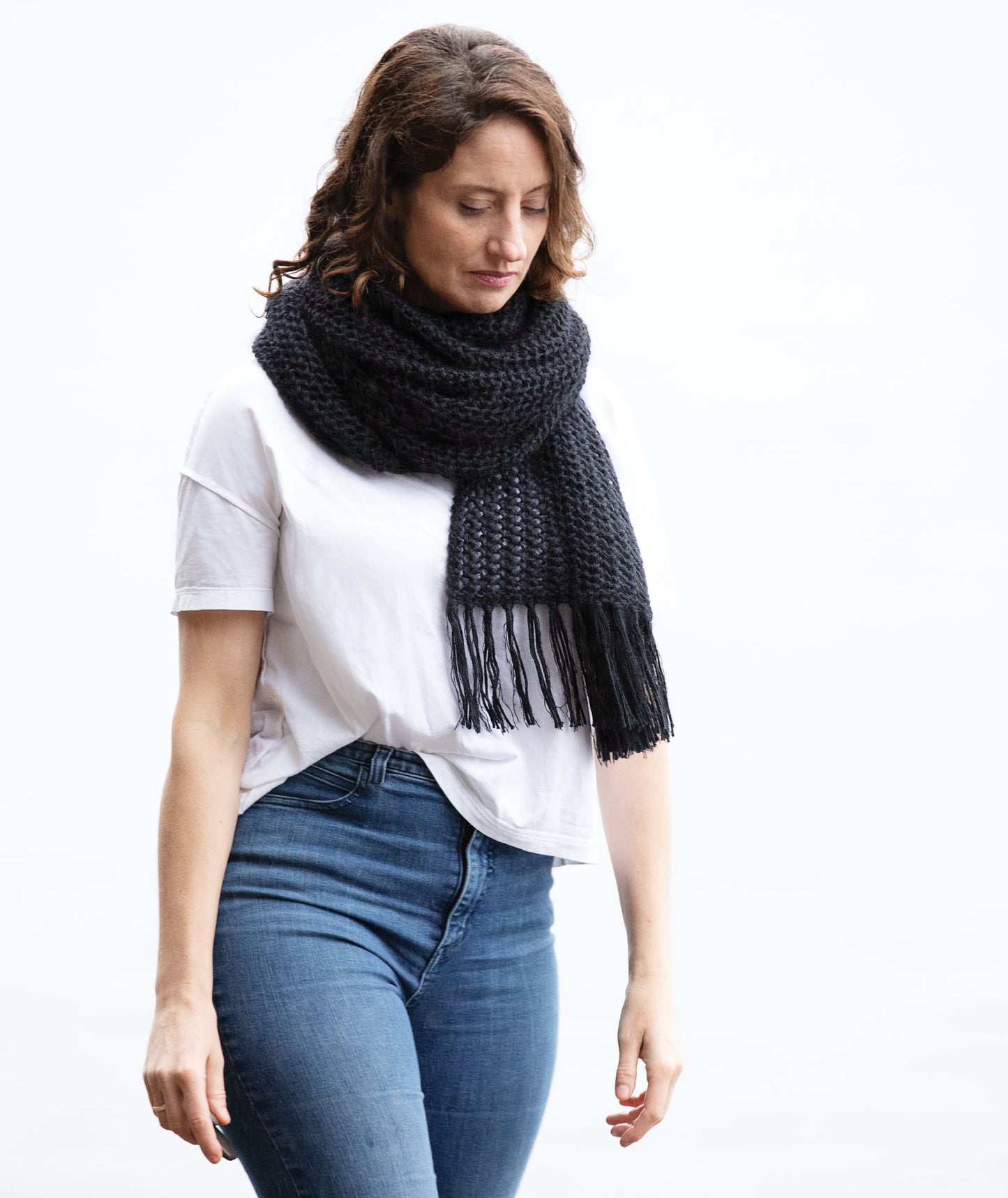 Easy Eyelet Wrap Using Rowan Kidsilk Haze and Softyak DK