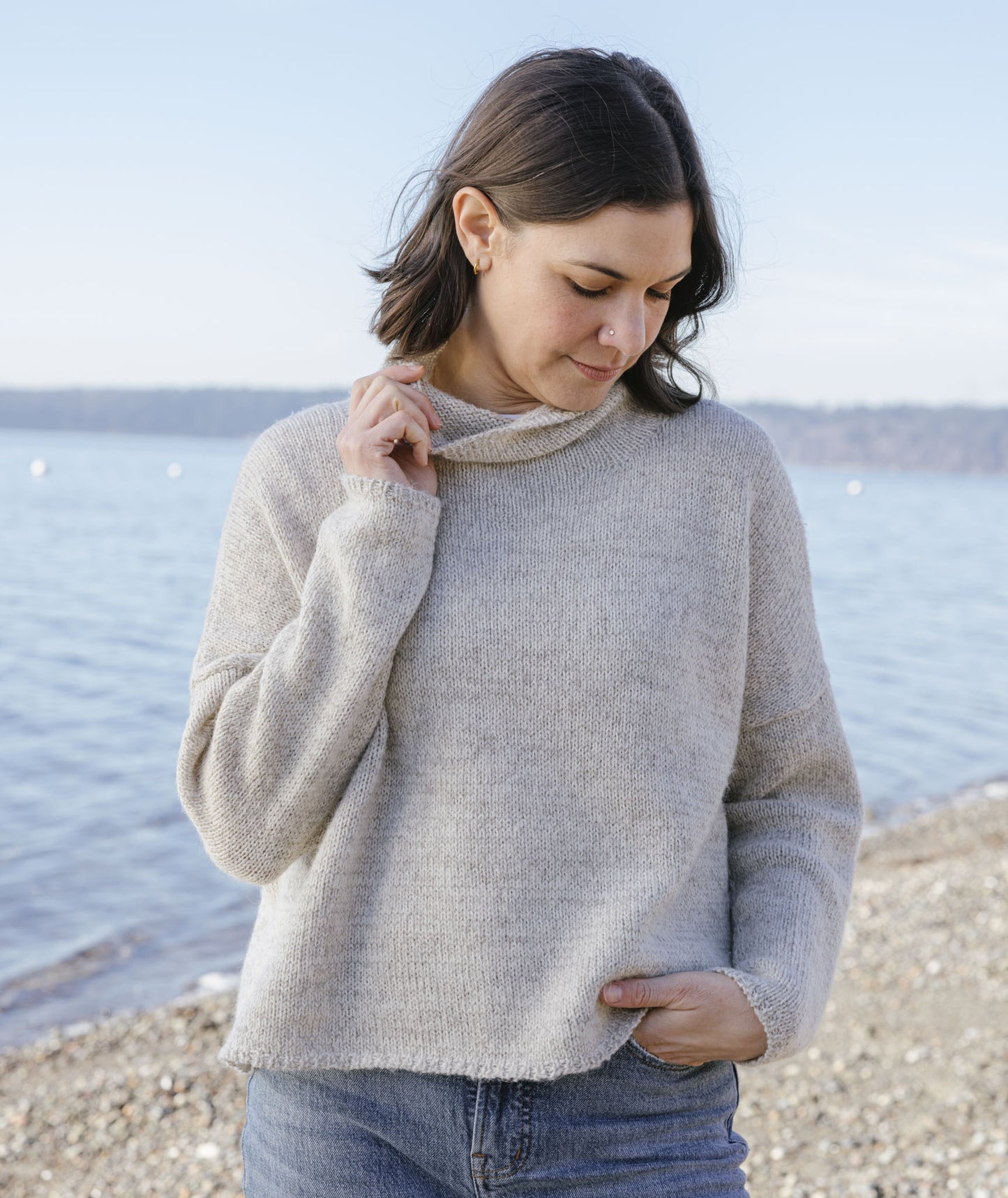 Better-Than-Basic Pullover (Funnel-Neck Version) Using Isager Alpaca 2