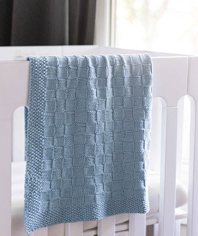 Block Stitch Baby Blanket Using Berroco Pima 100