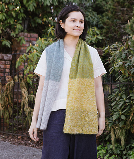Color Play Mohair Scarf Using Isager Silk Mohair