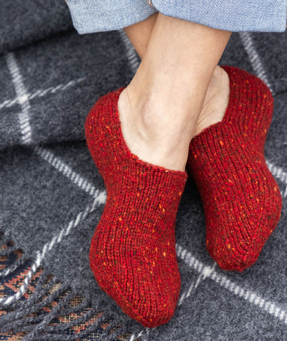 Cozy Slipper Socks Using Kelbourne Woolens Lucky Tweed