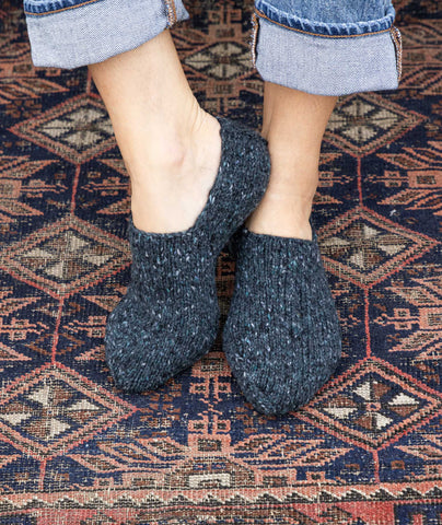 Cozy Slipper Socks Using Kelbourne Woolens Lucky Tweed