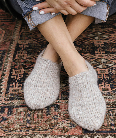 Cozy Slipper Socks Using Rowan Brushed Fleece