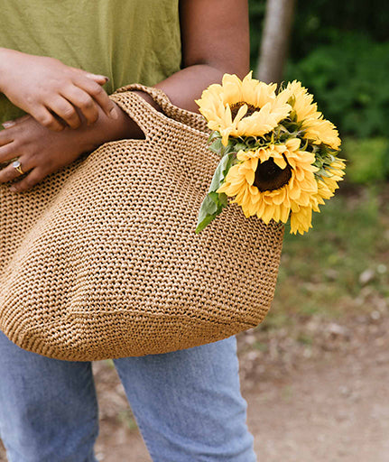 Crocheted Basket: Double Stranded Version Using Wool and the Gang Ra-Ra Raffia