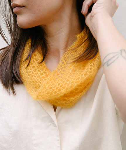 Crocheted Moebius [Small] Cowl Using Rowan Kidsilk Haze