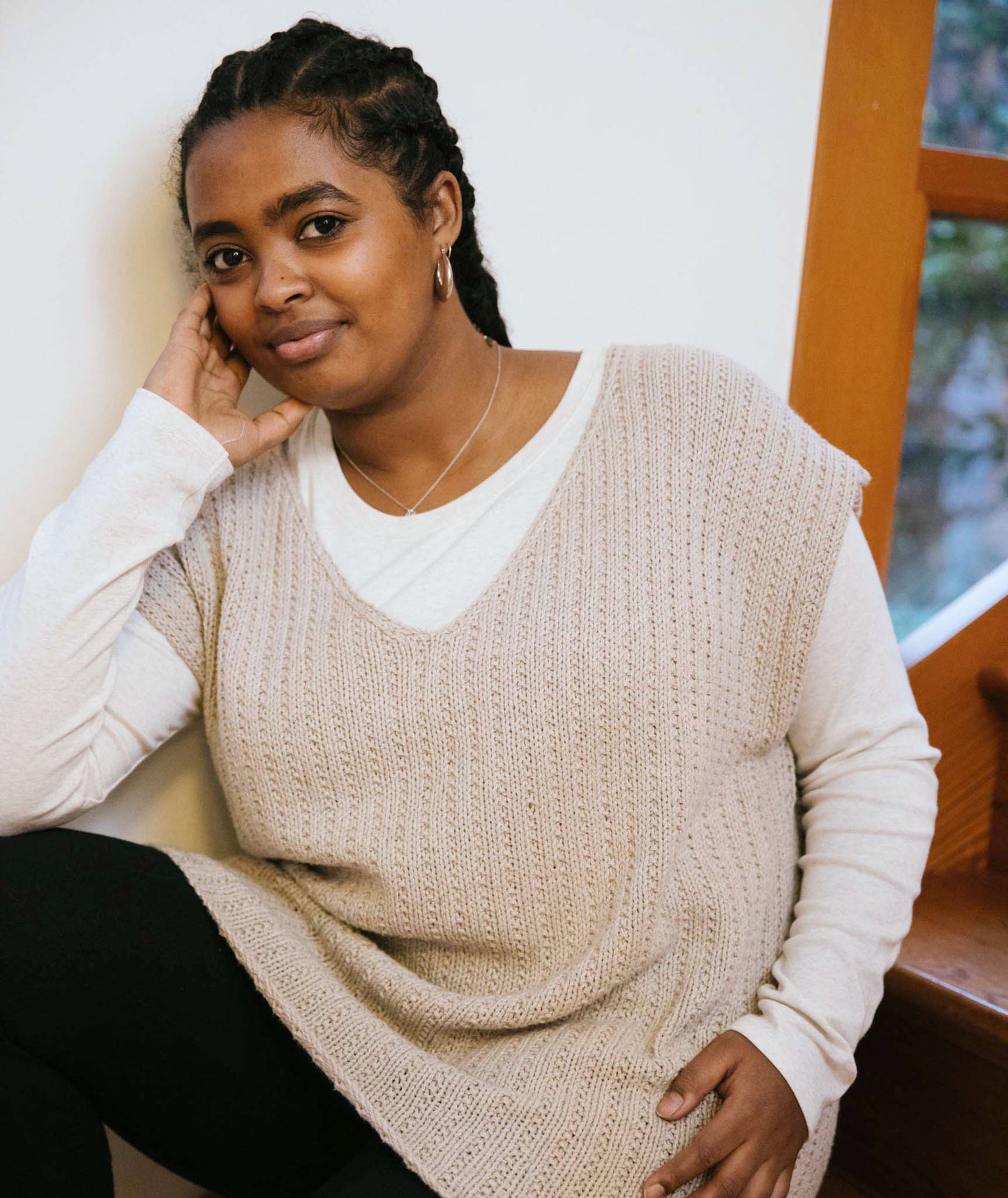Flat Rib Popover Using Rowan Cotton Cashmere