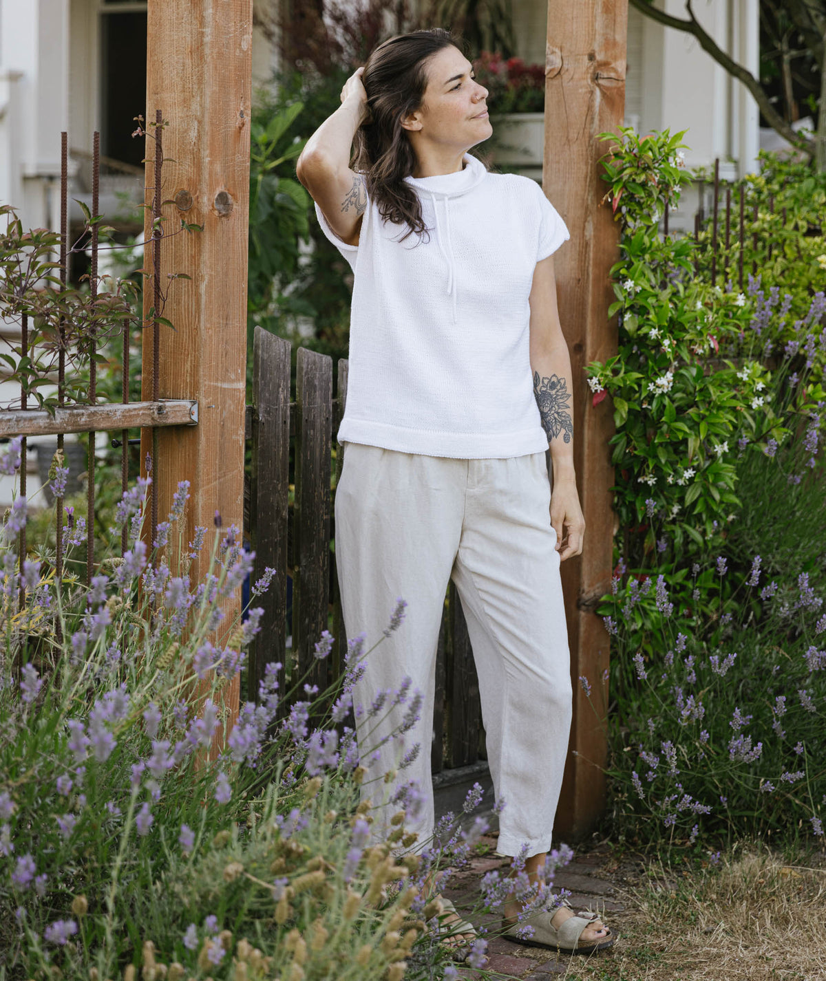 Funnel Neck Pullover: Sleeveless Version Using Rowan Summerlite DK
