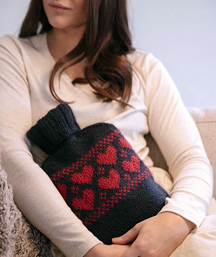 Hot Water Bottle Cozy with Free Colorwork Charts