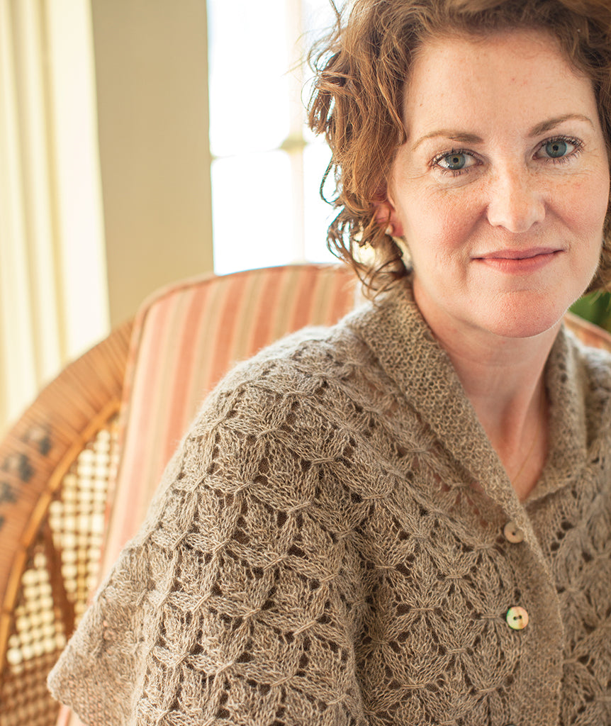 Smocked Lace Wrap Using Isager Spinni Wool 1