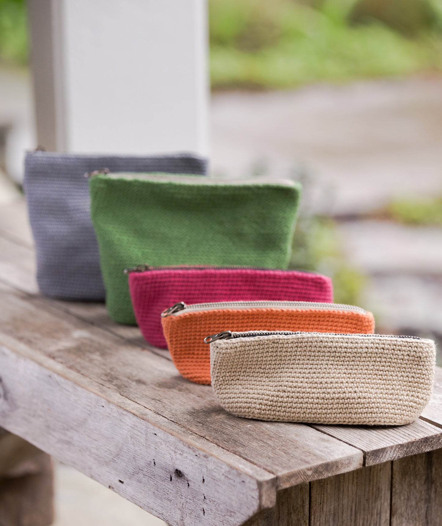 Oval Crocheted Pouches Using Rowan Handknit Cotton