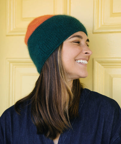 Minimalist Hat: Color-Blocked Version Using Lang Cashmere Light