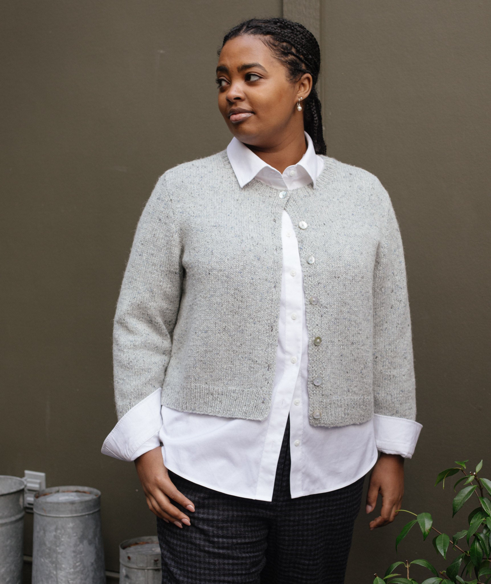 カーディガン Mercer Tweed Cardigan Ky Stretch Tweed Cardigan Jacket - Blue Multi – Derek Lam