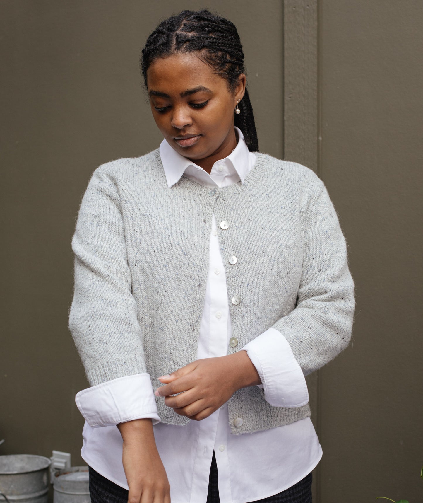 Quintessential Cardigan Using Rowan Felted Tweed