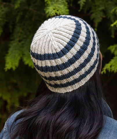 Striped Ribbed Beanie Using The Fibre Co. Lore