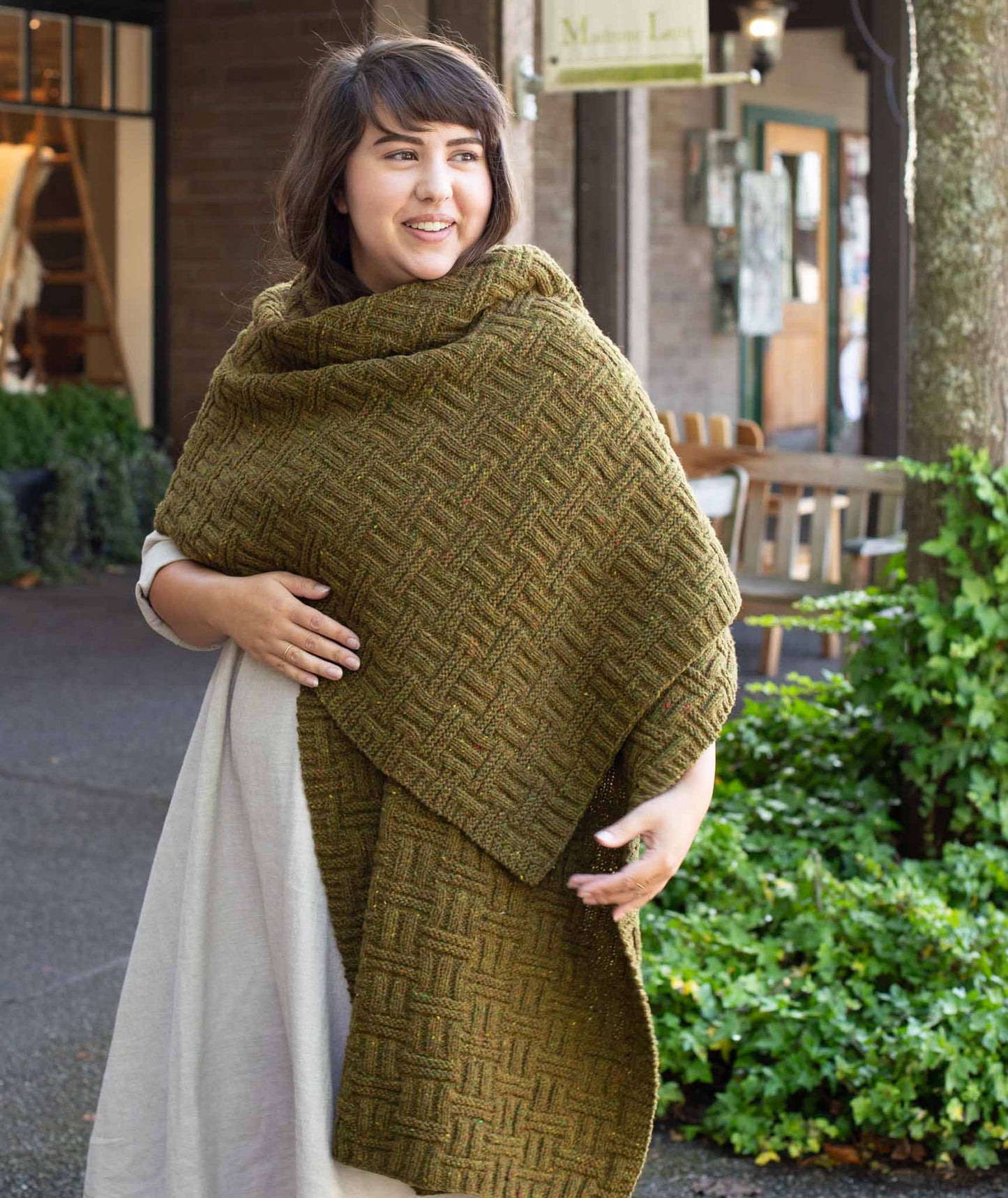 Bigger Basketweave Wrap Using Brooklyn Tweed Shelter