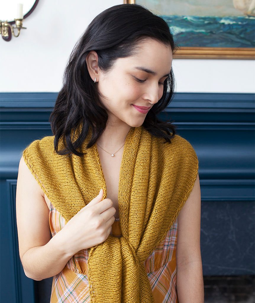 Demi Lune Scarf Using Shibui Silk Cloud & Shibui Reed