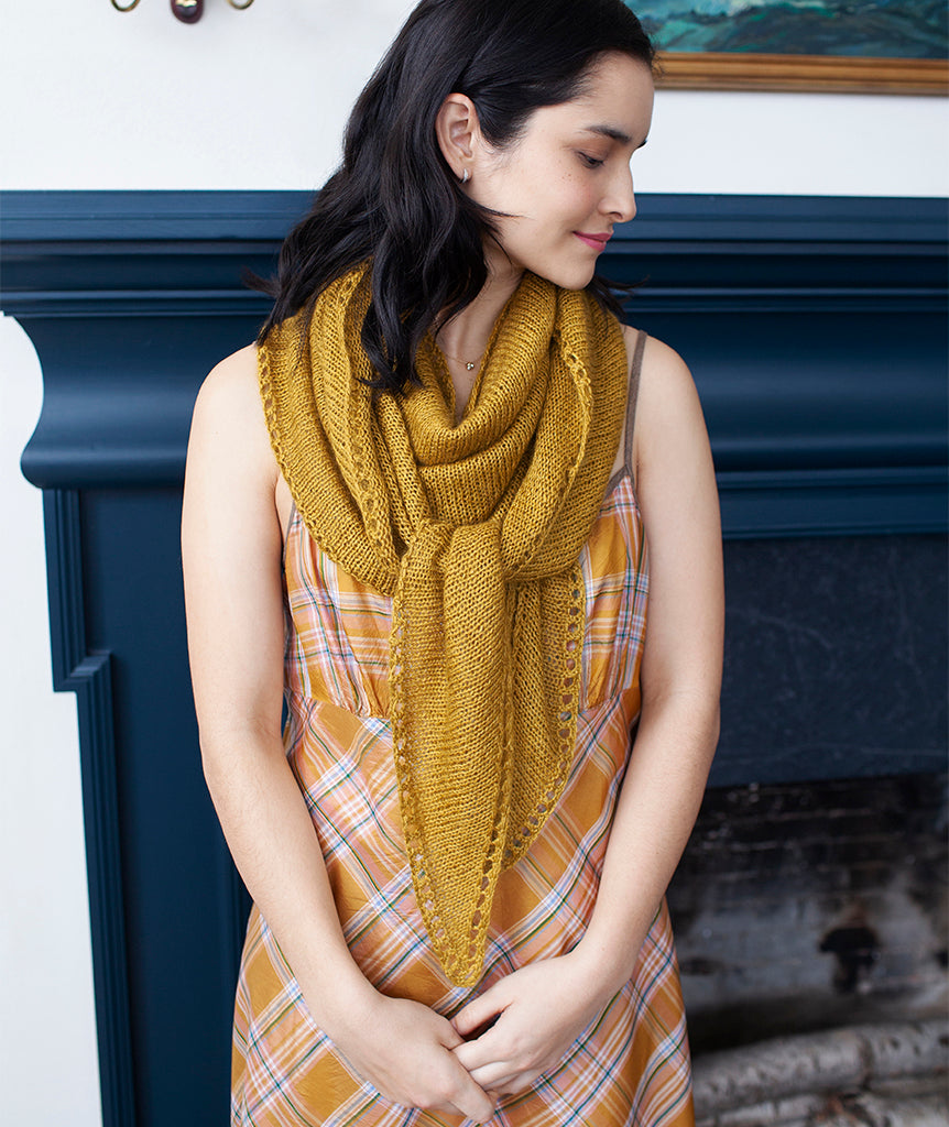 Demi Lune Scarf Using Shibui Silk Cloud & Shibui Reed