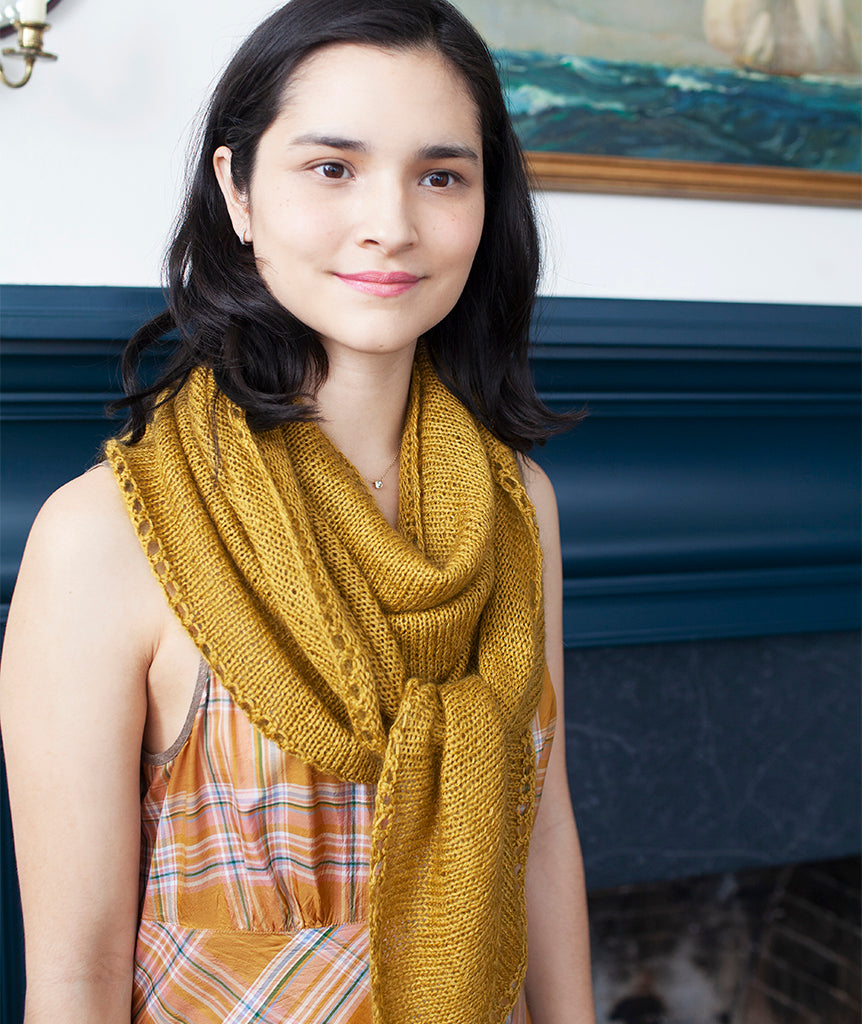 Demi Lune Scarf Using Shibui Silk Cloud & Shibui Reed