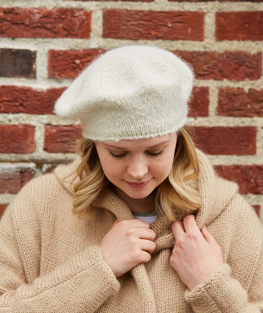 Studio Beret Using Blue Sky Fibers Brushed Suri
