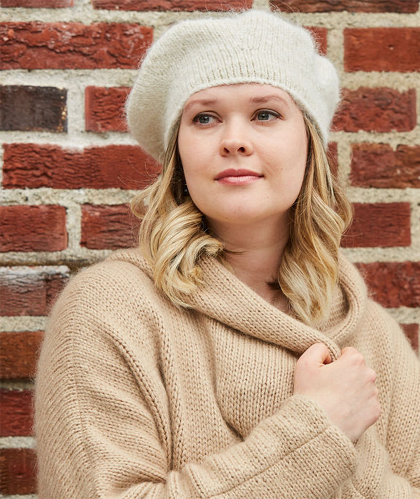 Studio Beret Using Blue Sky Fibers Brushed Suri