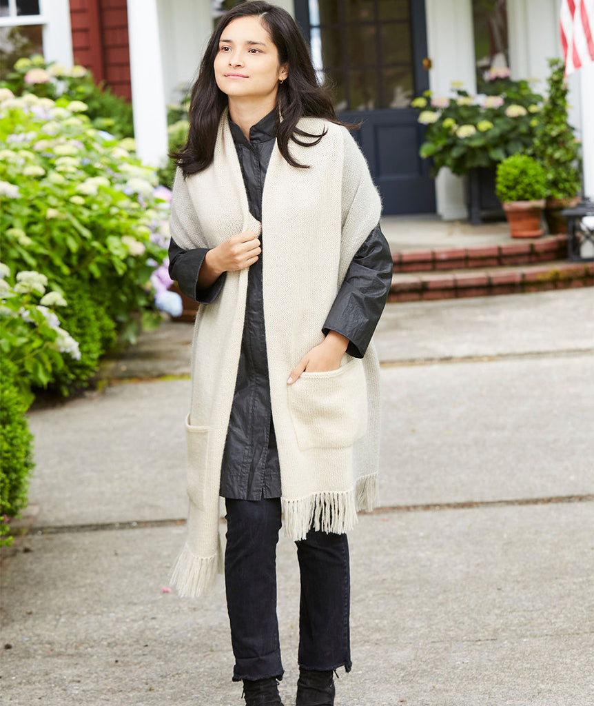 Graphic Two-Tone Wrap Using Rowan Kid Classic