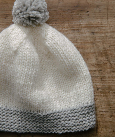 Basic Beanie: Garter Edge Baby Version in Rowan Cotton Wool