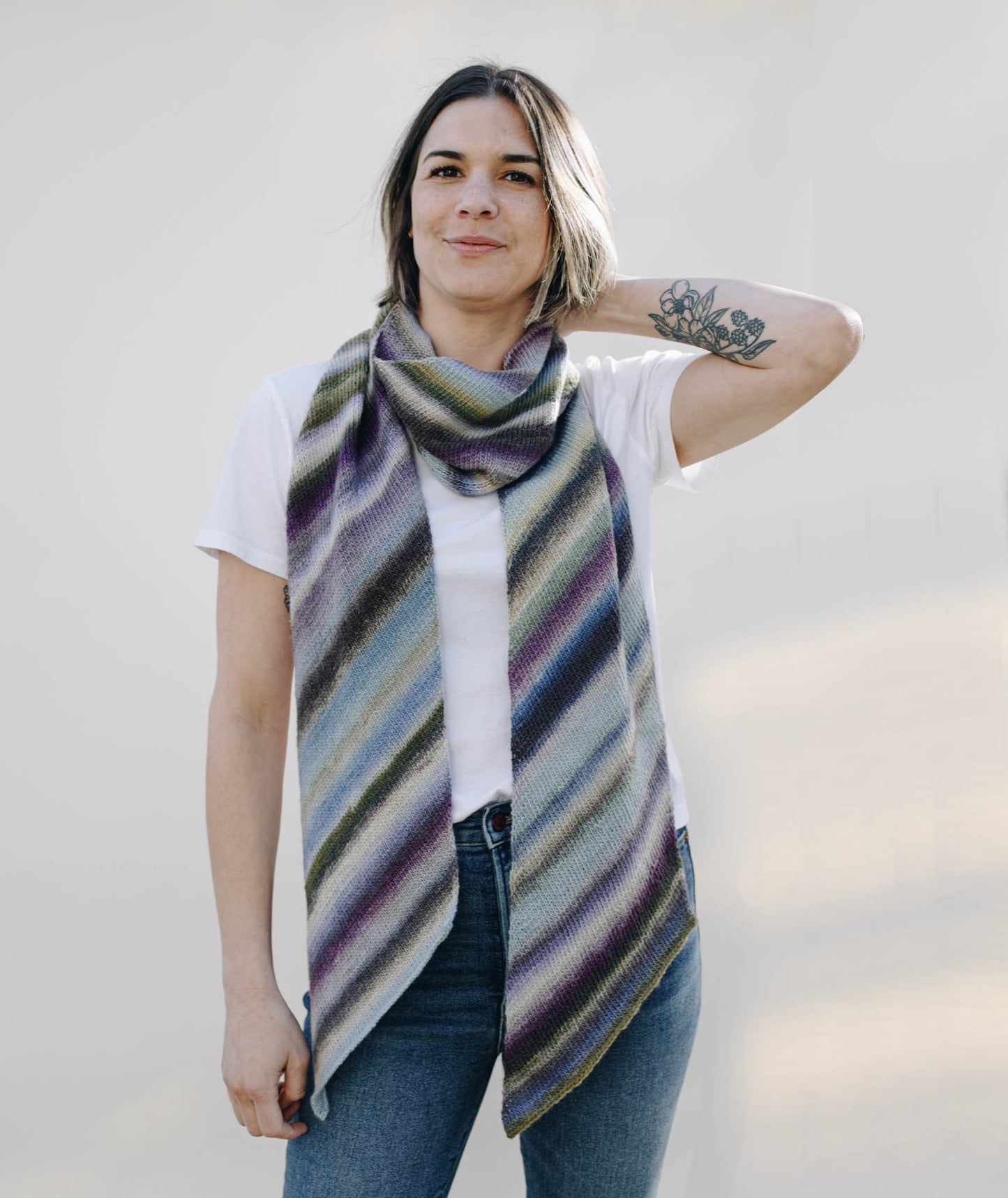 Bias 'Before & After' Scarf Using Lang Mille Colori Baby Superwash