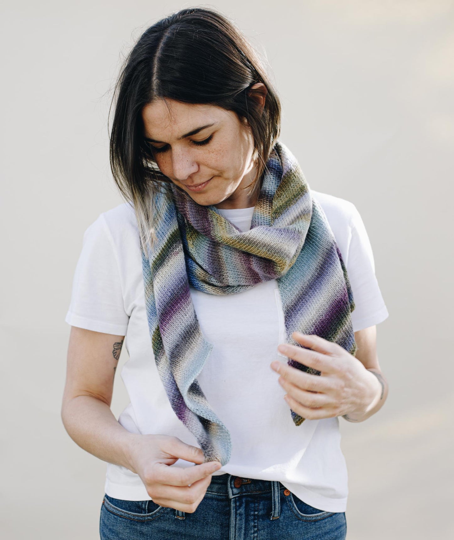 Bias 'Before & After' Scarf Using Lang Mille Colori Baby Superwash