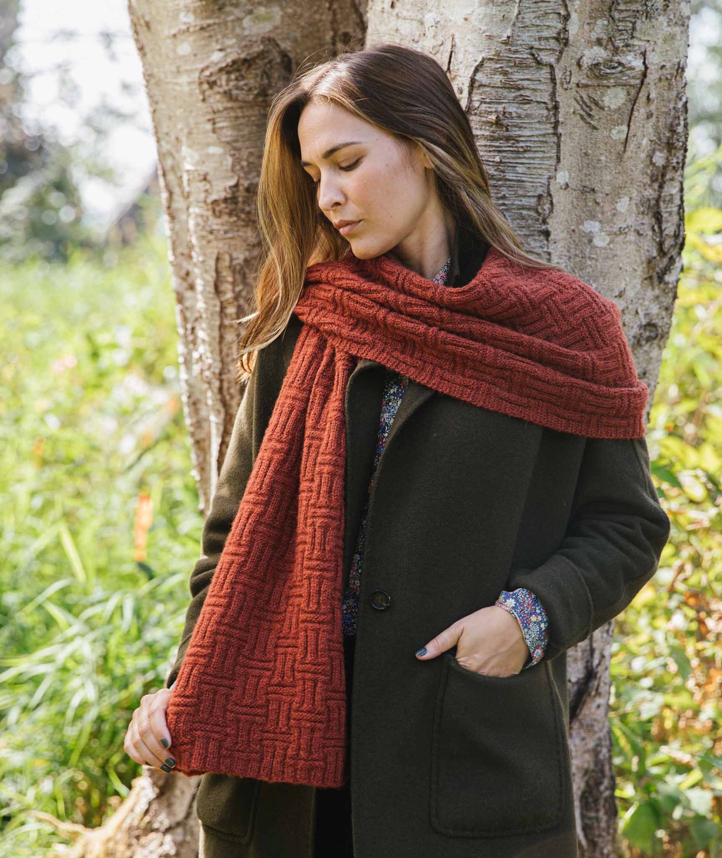 Big Basketweave Wrap Using Rowan Moordale