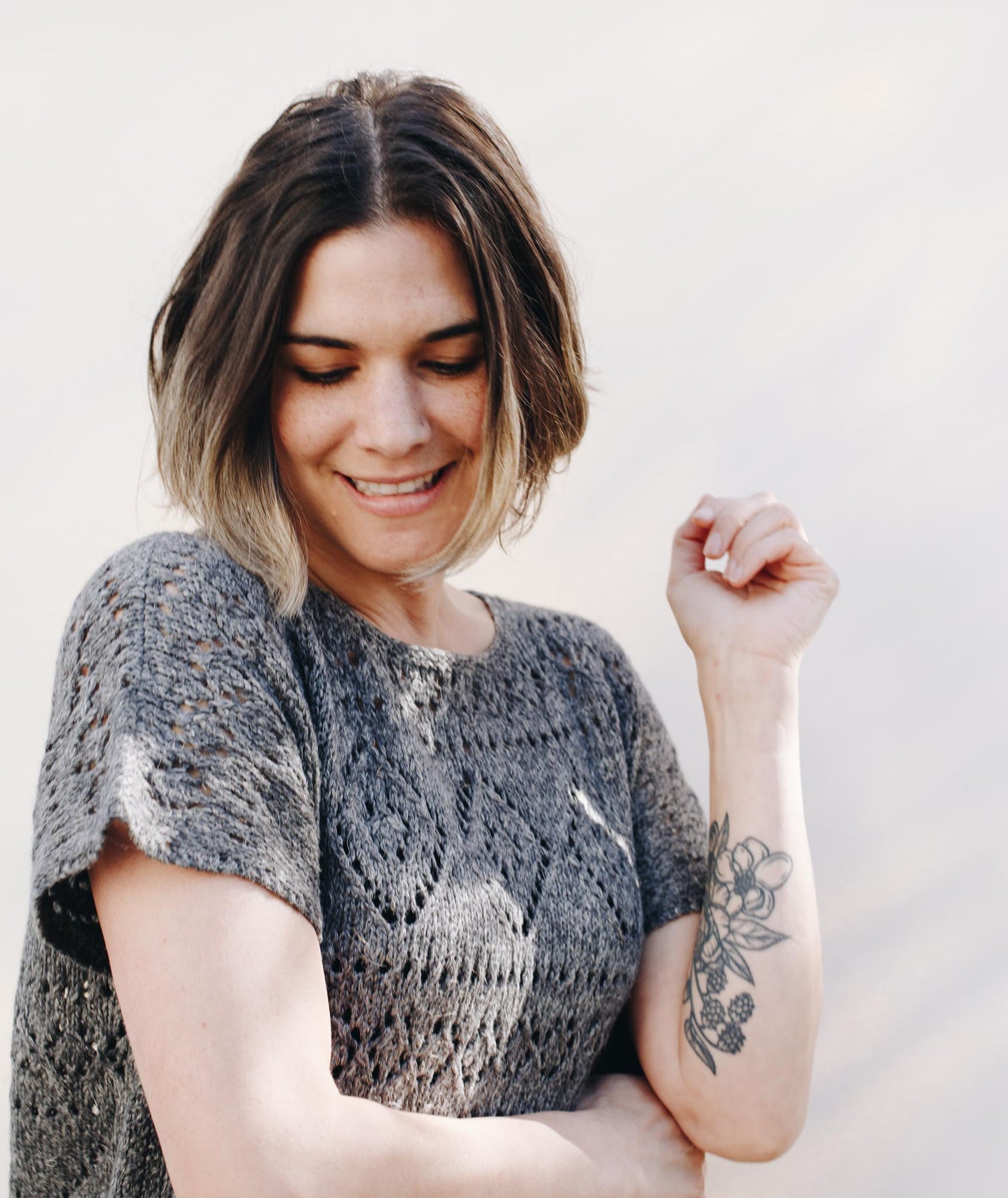 Boxy Lace Tee: Short Version Using Woolfolk Stra