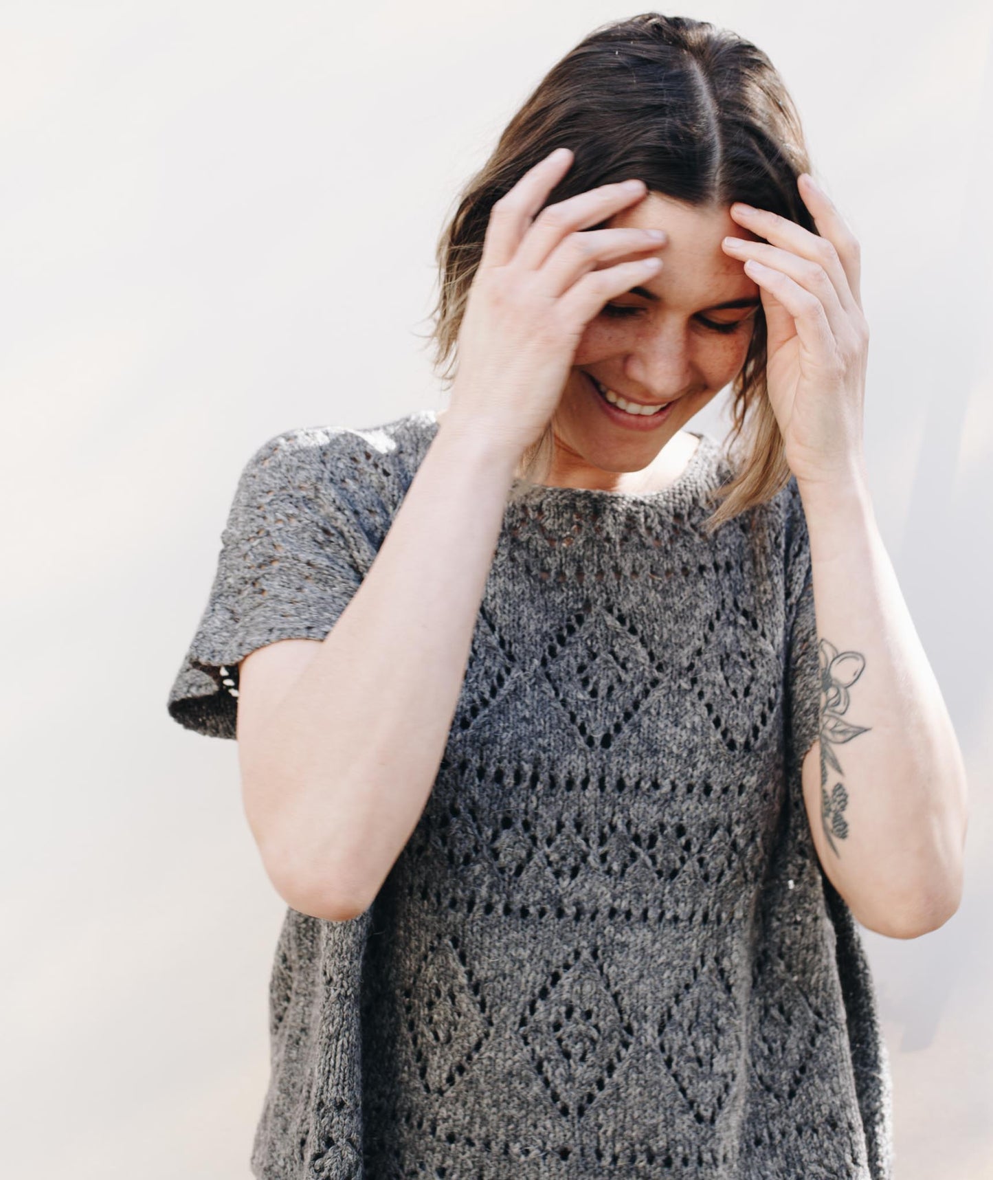 Boxy Lace Tee: Short Version Using Woolfolk Stra