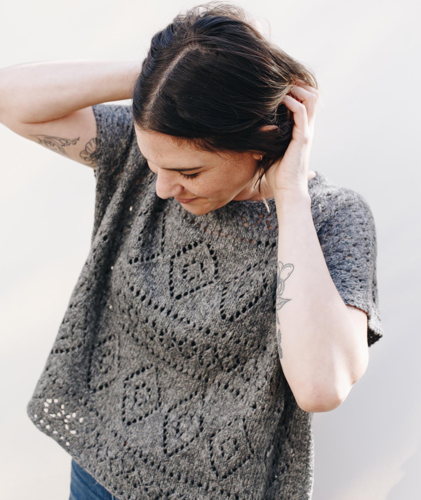 Boxy Lace Tee: Short Version Using Woolfolk Stra