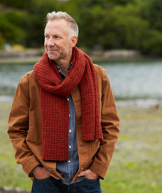 Big Basketweave Wrap Using Rowan Moordale