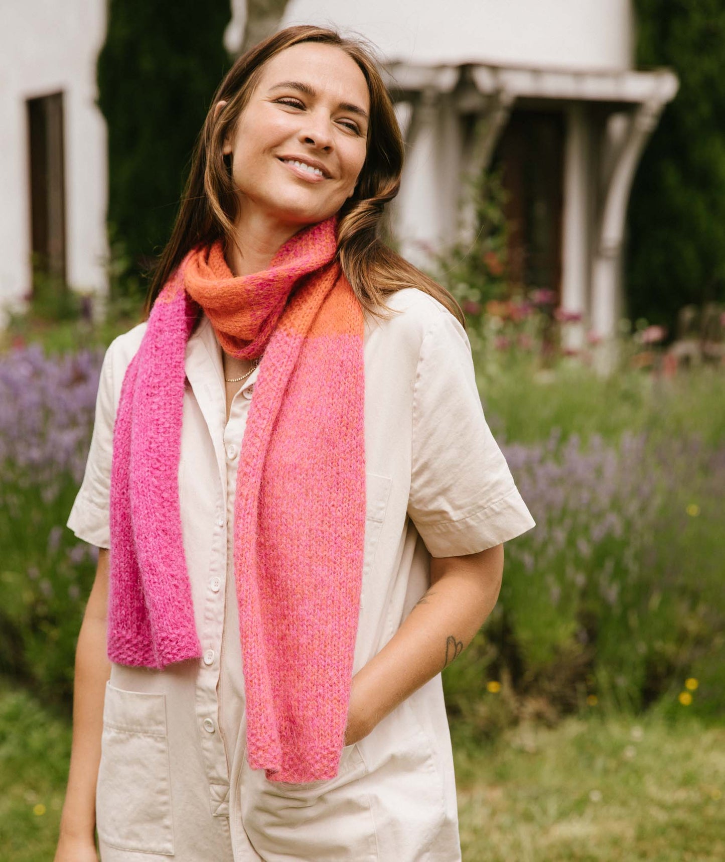 Color Play Scarf Using Lang Alpaca Superlight